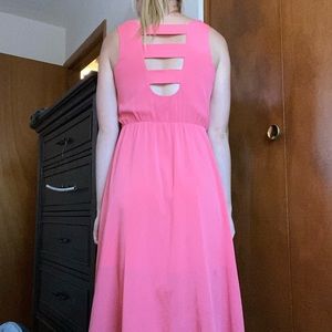 Pink high low dress